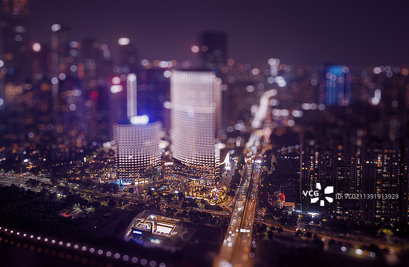 移轴效果下的各种城乡风光，小人国的视角图片素材