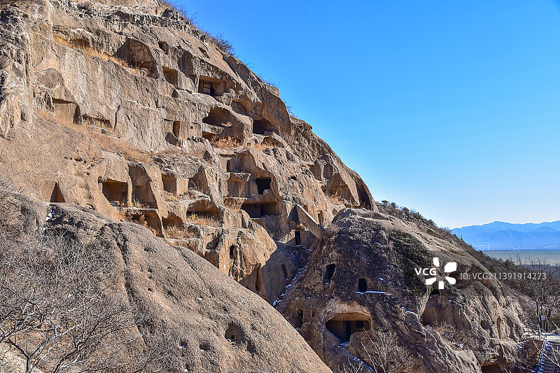 北京延庆古崖居遗址图片素材