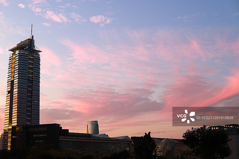 深圳市民中心CBD日落图片素材