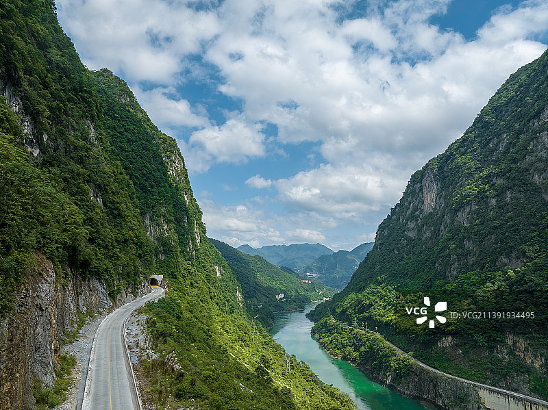 广西天峨县和龙滩大峡谷风光图片素材