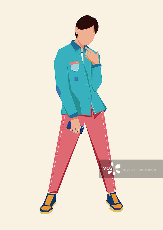 扁平人物插画男生图片素材