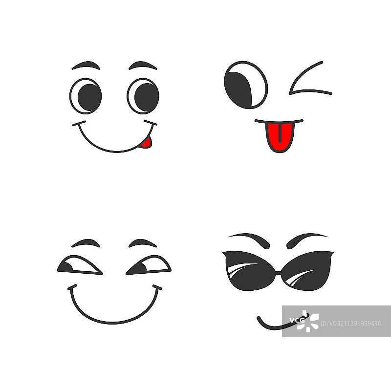 微笑面容Logo设计抽象图片素材