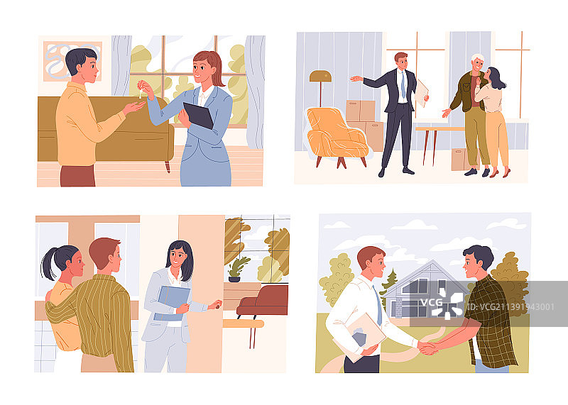 租赁和购买房地产的人们图片素材