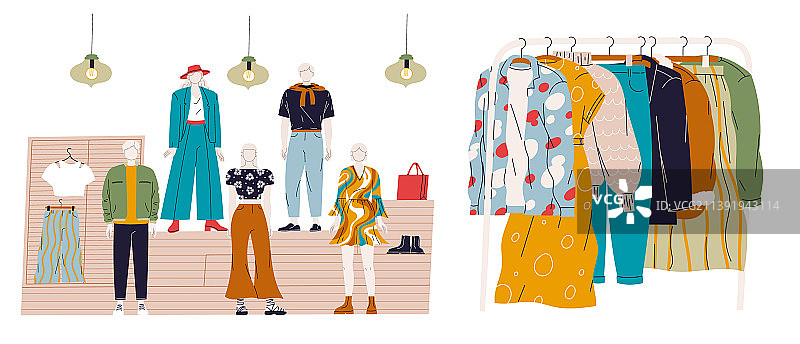 休闲青年服装店面图片素材