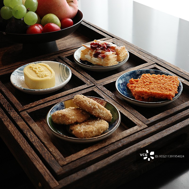中式点心盘图片素材