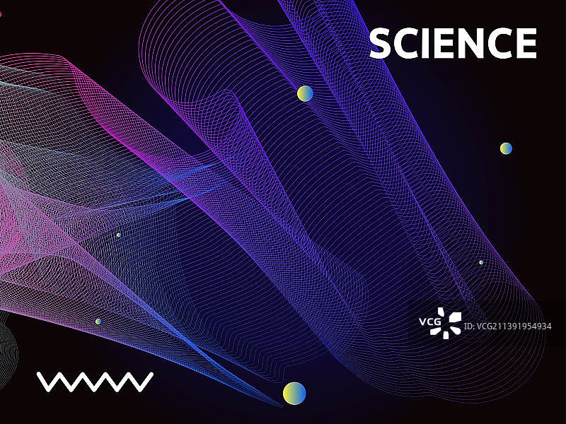 科技感元宇宙抽象线条插画海报图片素材