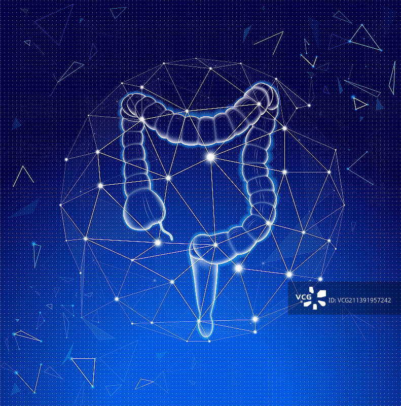 蓝色调背景的结肠X光片图片素材