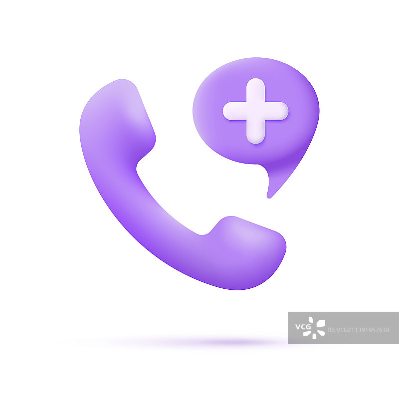 3D医疗呼叫电话（白色背景）图片素材