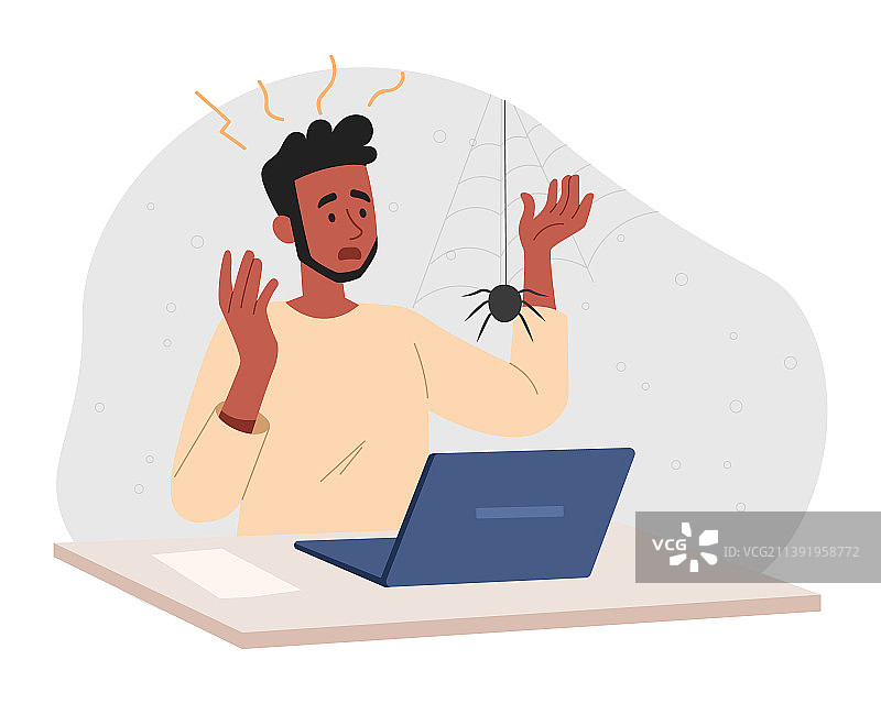 对蜘蛛的恐惧图片素材