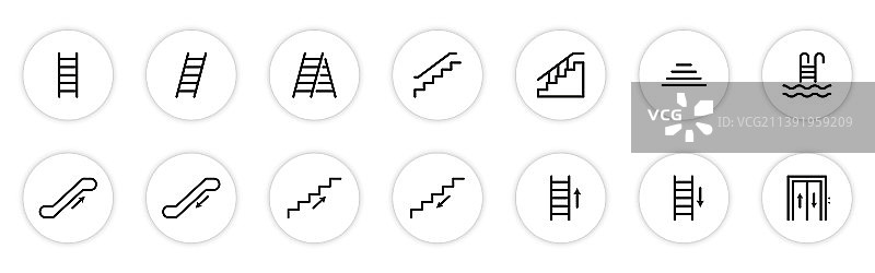 楼梯线条图标图片素材