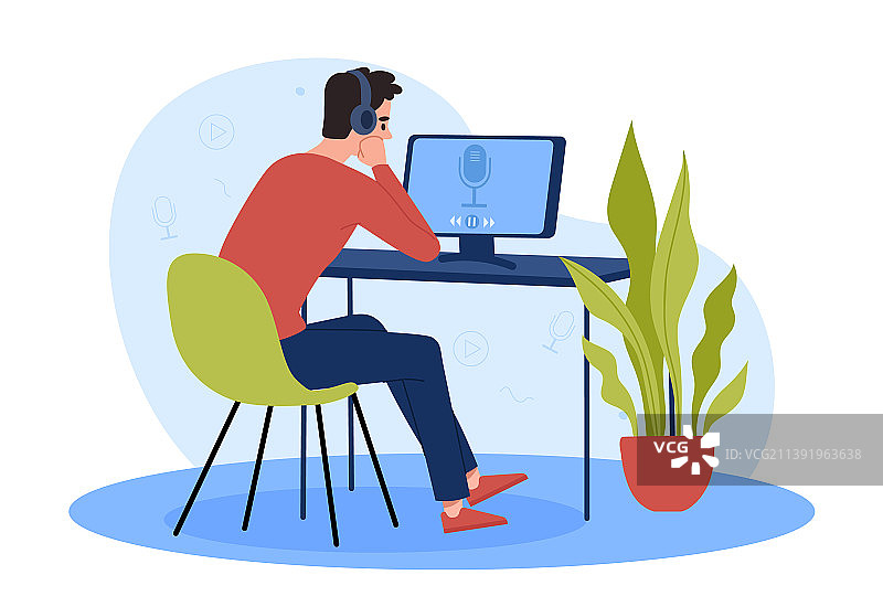 收听音频播客图片素材