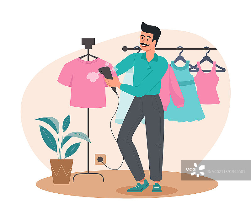 裁缝熨烫衣服图片素材