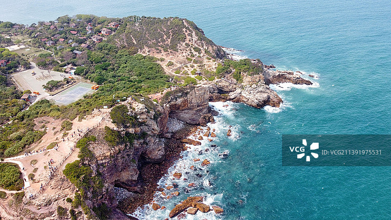 深圳大鹏杨梅坑海岸线图片素材