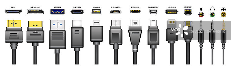 适用于手机的逼真USB连接器图片素材
