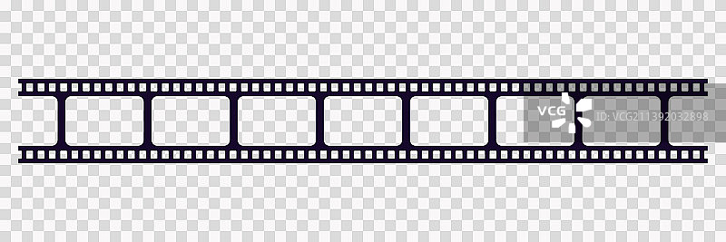 透明背景上的复古电影风格旧画框图片素材