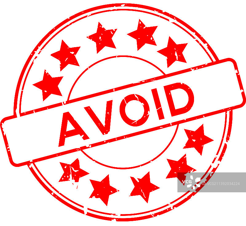 红色避免字样圆形橡胶印章图片素材