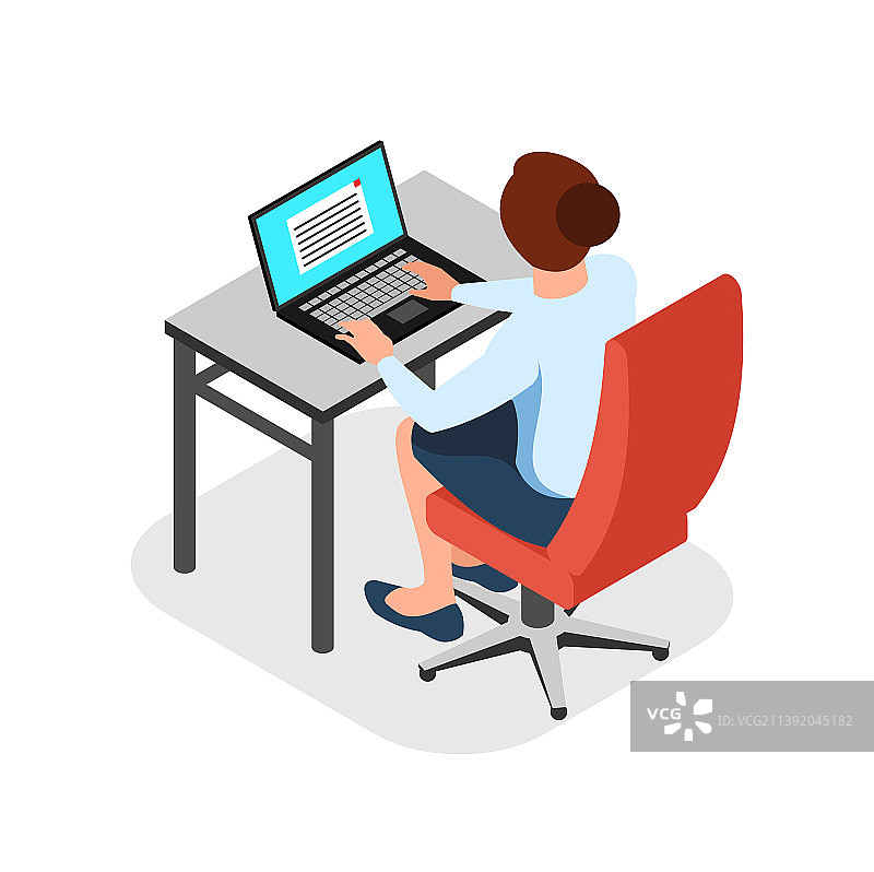 在电脑上工作的商人图片素材