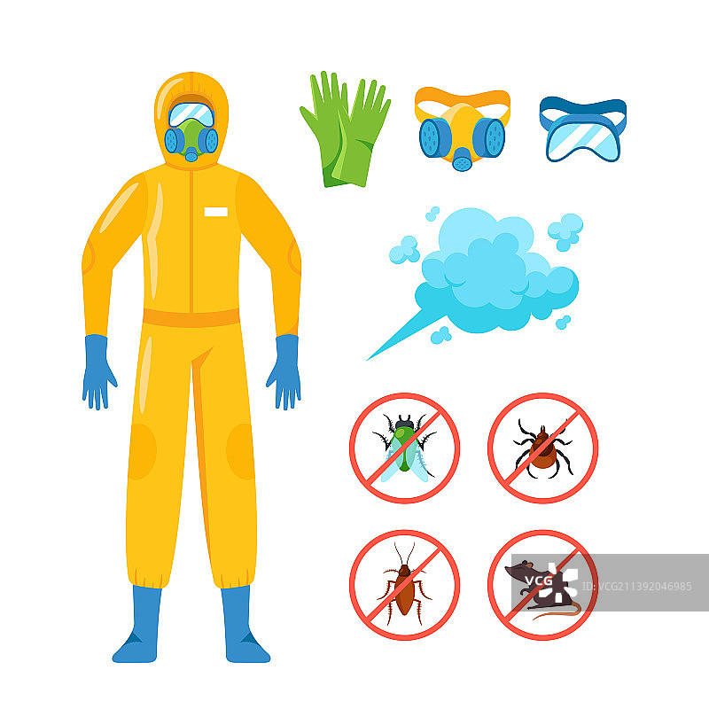 卡通害虫防治图标图片素材