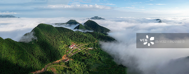 航拍历山云海自然风光图片素材