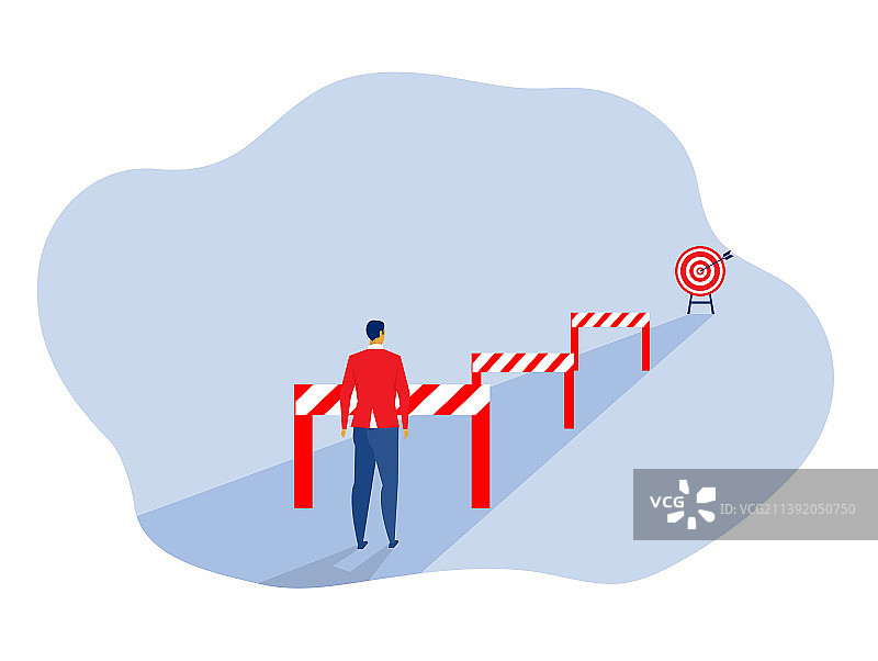 商务人士克服障碍寻找出路图片素材