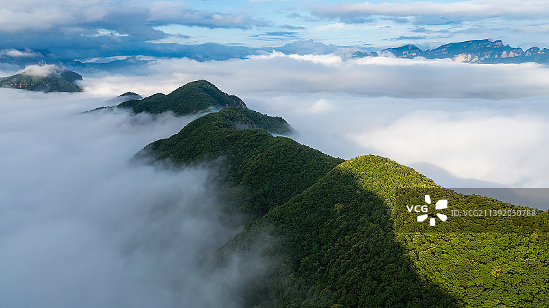 航拍历山云海自然风光图片素材
