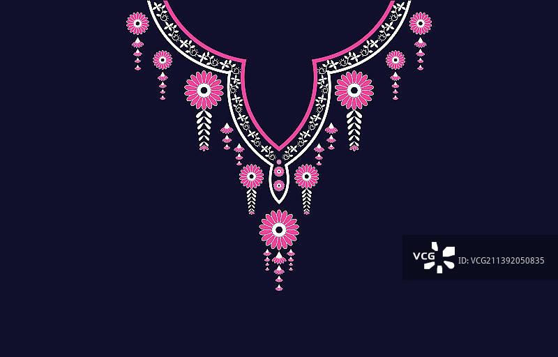 东方风格纺织面料领部设计图片素材