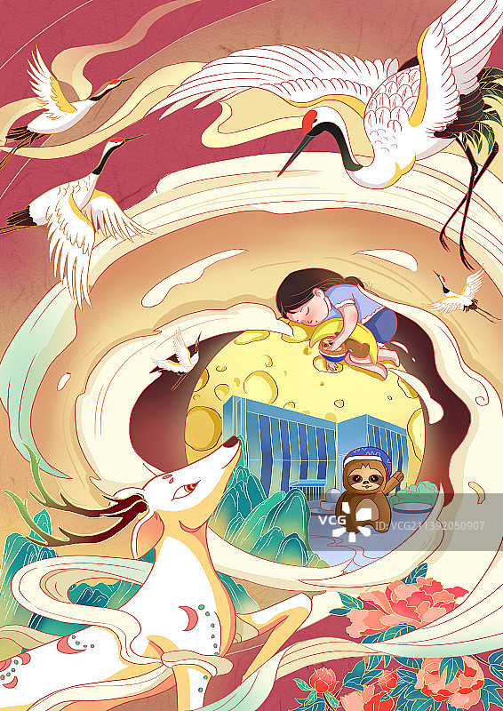 伴着阵阵花香安眠入睡图片素材