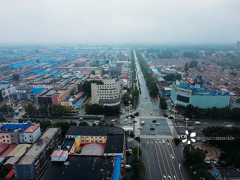 霸州市 益津中路 建设西道 航拍 城市图片素材