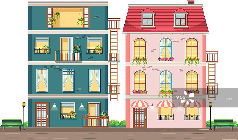 带窗户的公寓楼图片素材