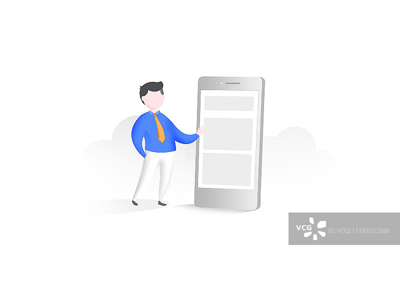 一个男士和手机图片素材