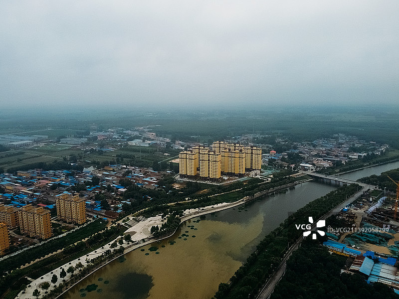 武强县 滏阳河 滏西路 吉祥文化公园 航拍图片素材