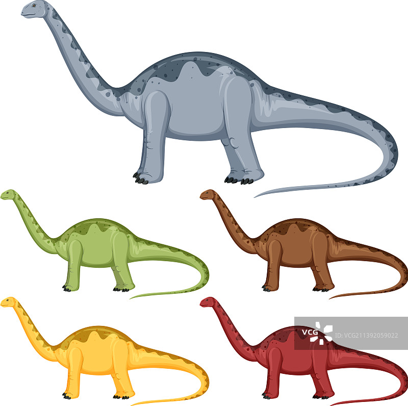 白色背景下的雷龙恐龙套装图片素材