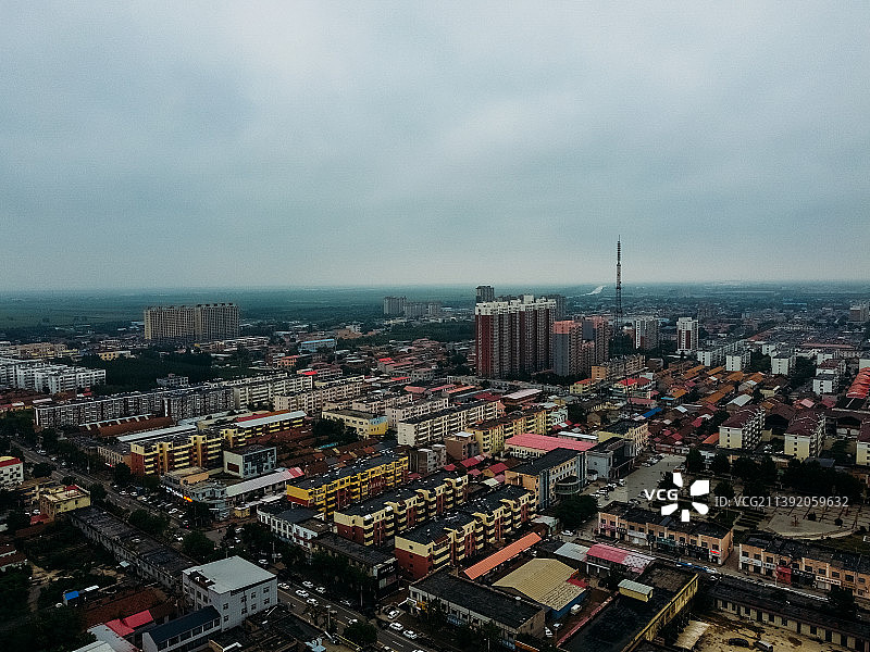 献县 献王大道 信誉楼百货 滨河带状公园 金悦府 航拍 平安大街图片素材