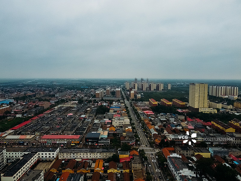 献县 献王大道 信誉楼百货 滨河带状公园 金悦府 航拍 平安大街图片素材