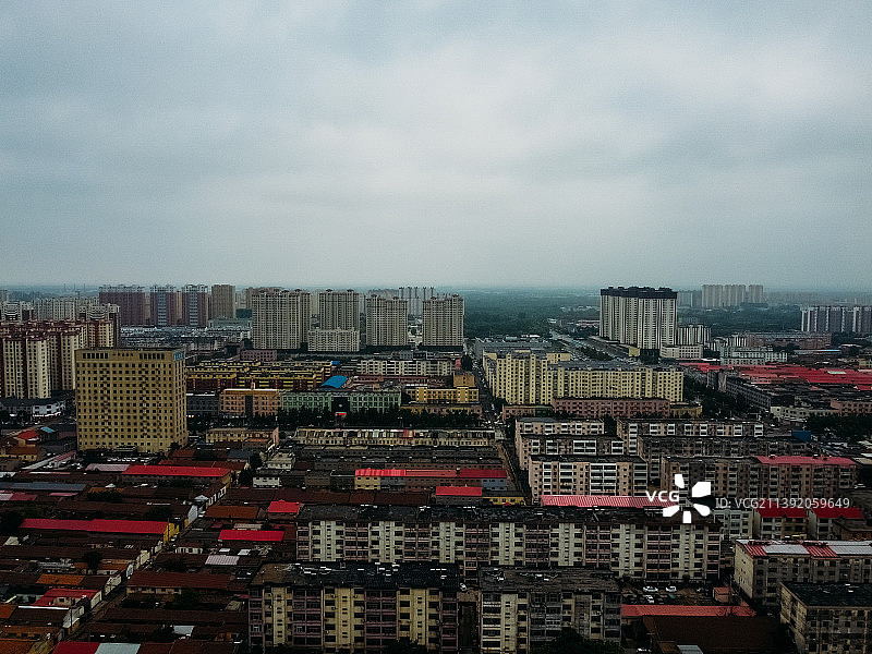 献县 献王大道 信誉楼百货 滨河带状公园 金悦府 航拍 平安大街图片素材