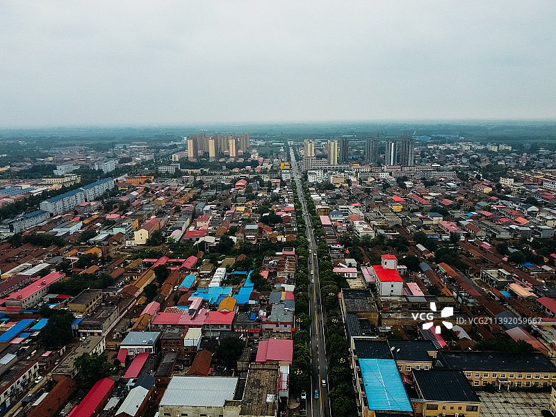 献县 献王大道 信誉楼百货 滨河带状公园 金悦府 航拍 平安大街图片素材