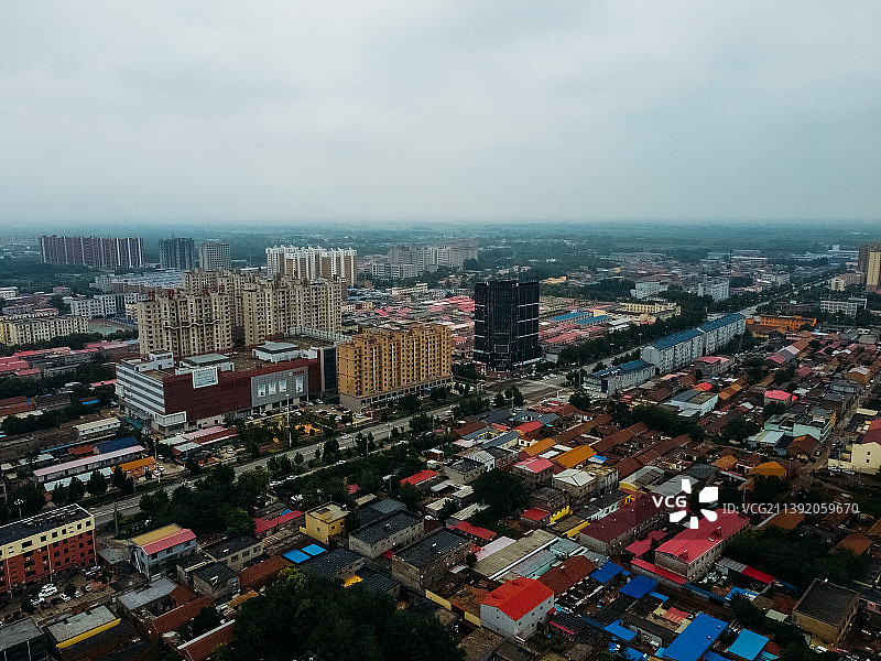 献县 献王大道 信誉楼百货 滨河带状公园 金悦府 航拍 平安大街图片素材