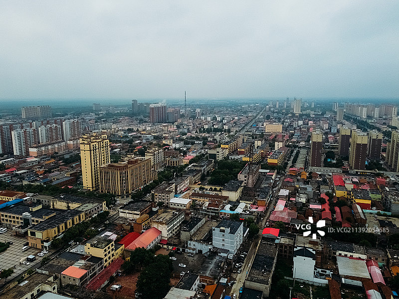 献县 献王大道 信誉楼百货 滨河带状公园 金悦府 航拍 平安大街图片素材