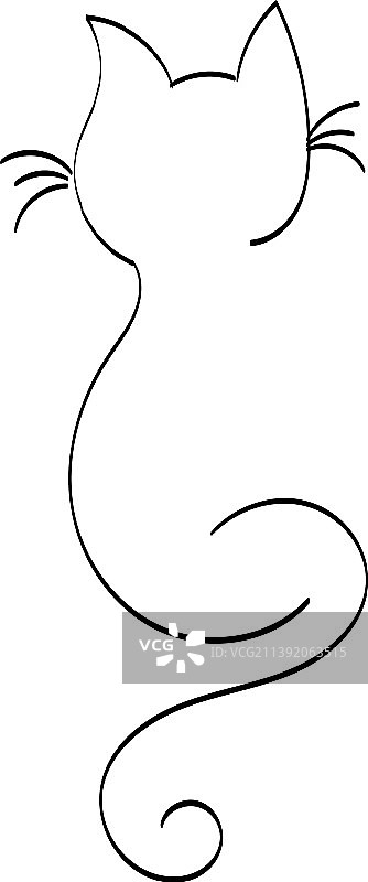 猫咪线条纹身设计图片素材