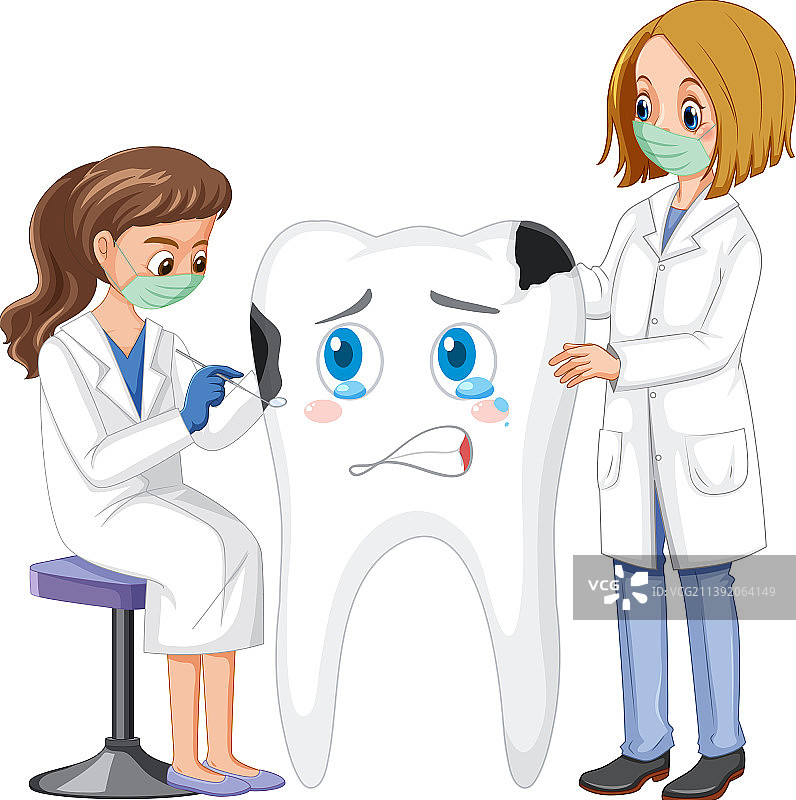 牙医使用器械检查牙齿图片素材