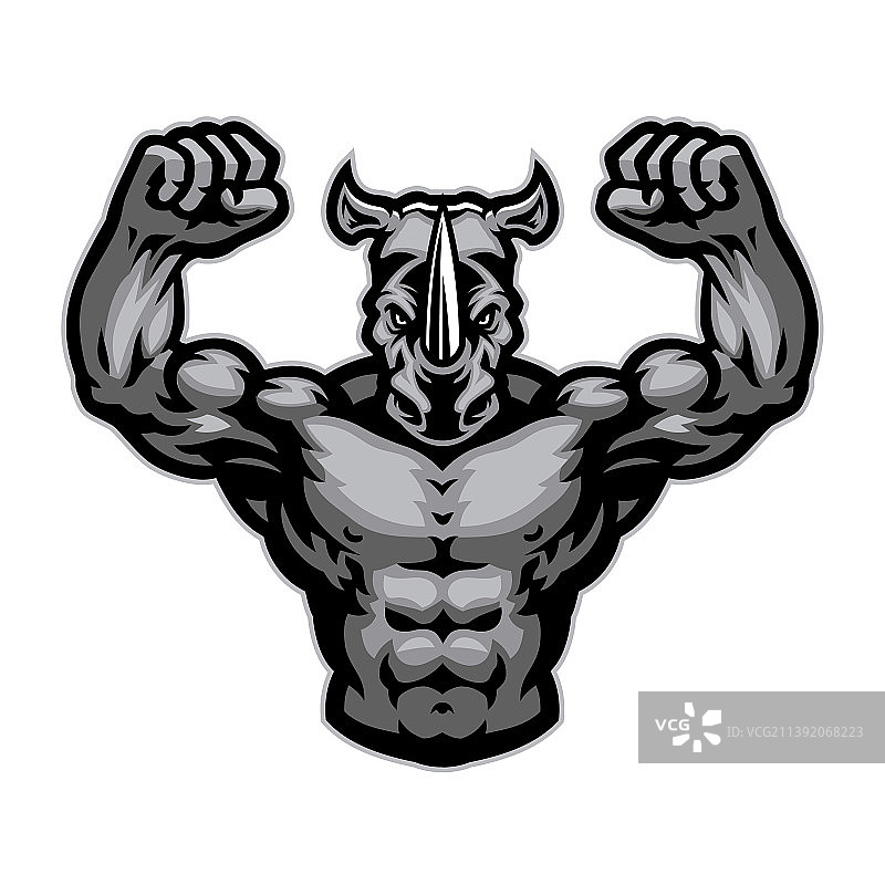 展示犀牛健硕肌肉的图片图片素材