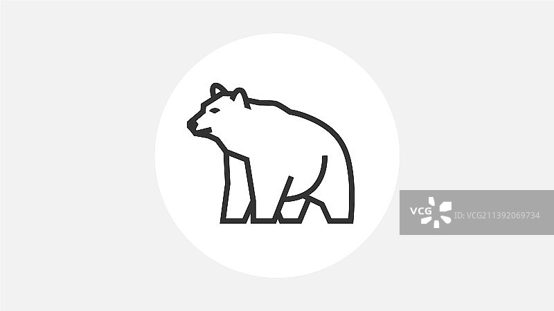 熊的金融轮廓线性曲线图像图片素材