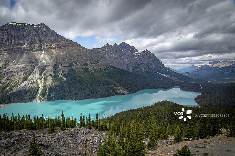 加拿大沛托湖湖光山色风光图片素材