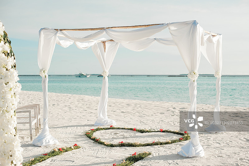 海滩对着天空的景色图片素材