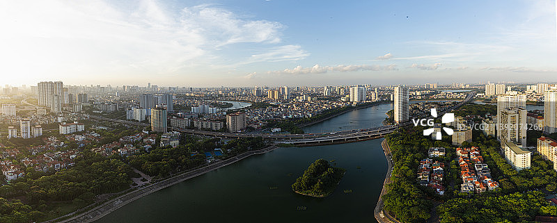 越南河内上海天际线的航拍景色图片素材