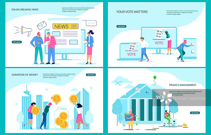 电子新闻网页着陆页模板图片素材