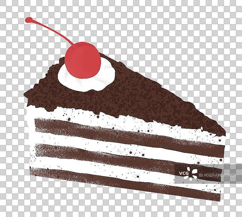 黑森林蛋糕手绘插画图片素材