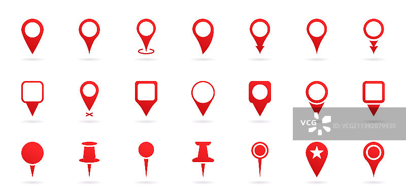 红色定位图钉导航符号图片素材