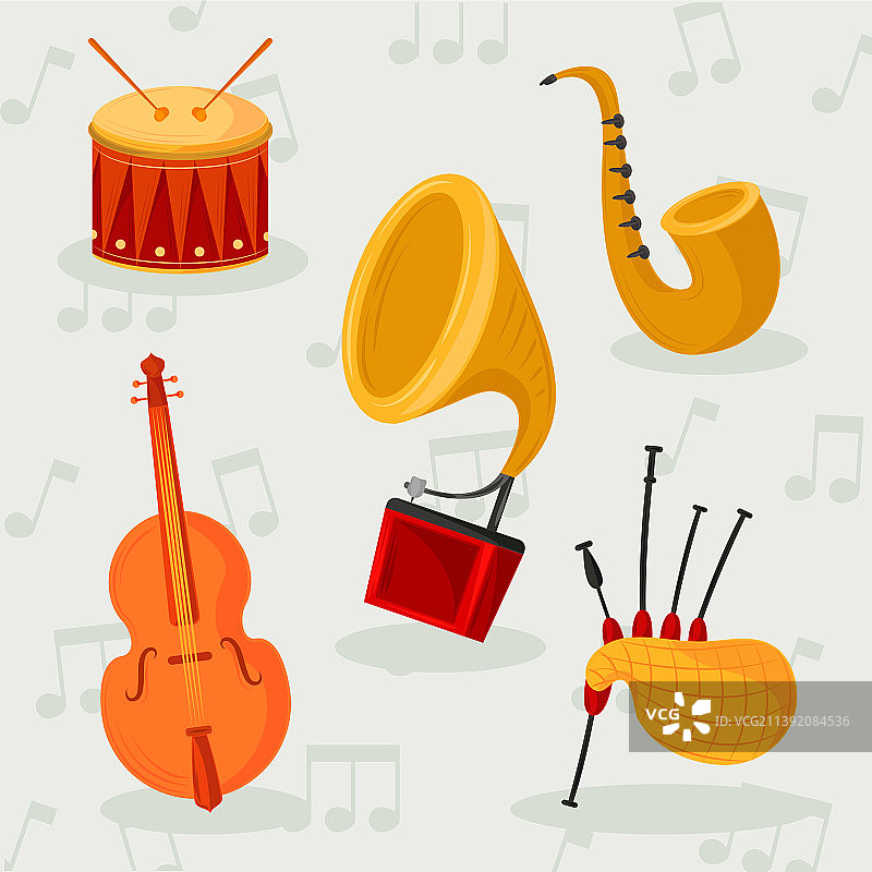 一组乐器图片素材