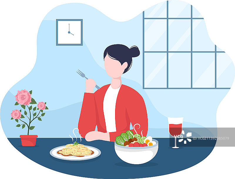 人们每餐健康饮食图片素材